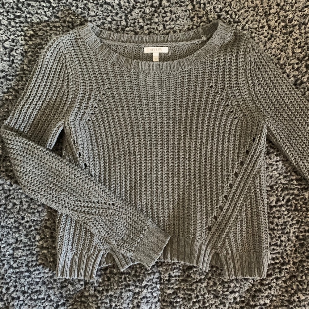 dELiA*s grey knit sweater